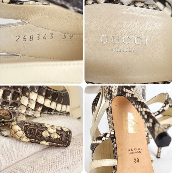 Gucci Python Caged Pumps Leather & Suede Sandals # 258343 39 FITS like 8.5 - Picture 13 of 13